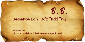 Bedekovich Bökény névjegykártya